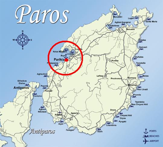 Mappa della casa Maisonnette de charme, Paros